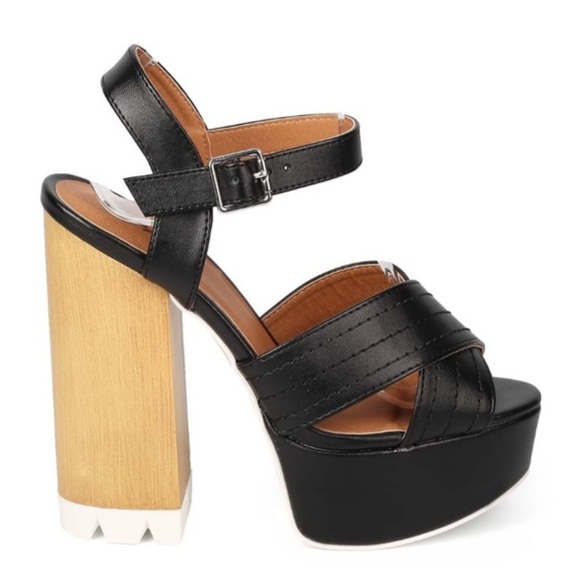 Black and Brown Platform Heels - Picture 4 of 7